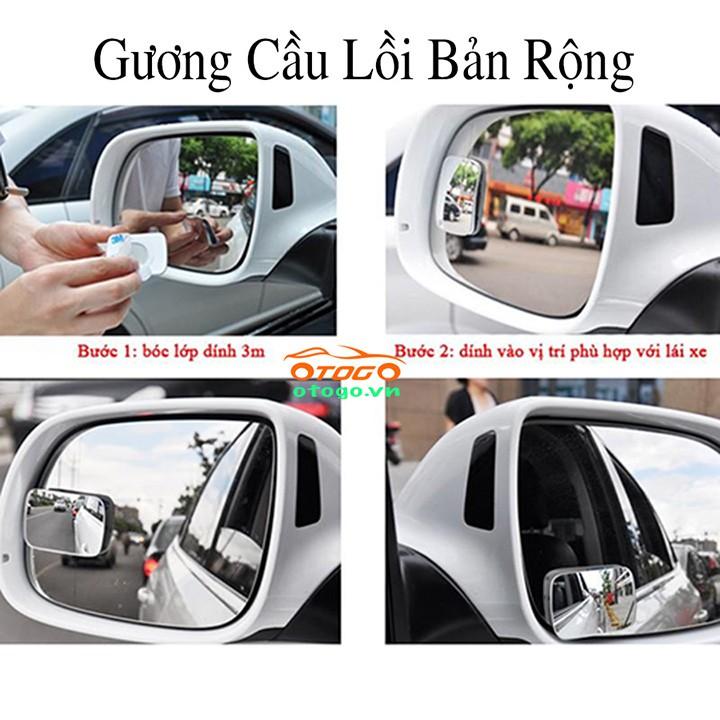 Gương cầu lồi hình vuông gắn kính chiếu hậu ô tô 360 độ