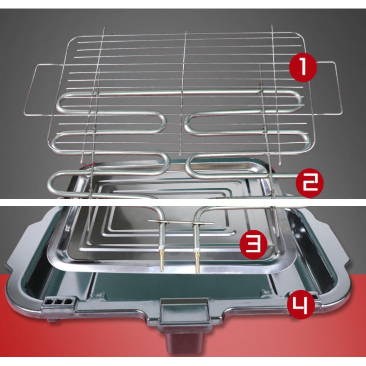 Bếp Nướng Điện Không Khói, Bếp Nướng Thịt, Củ, Quả, Sử Dụng Dễ Dàng, An Toàn Và Tiện Lợi - Hàng Nhập Khẩu