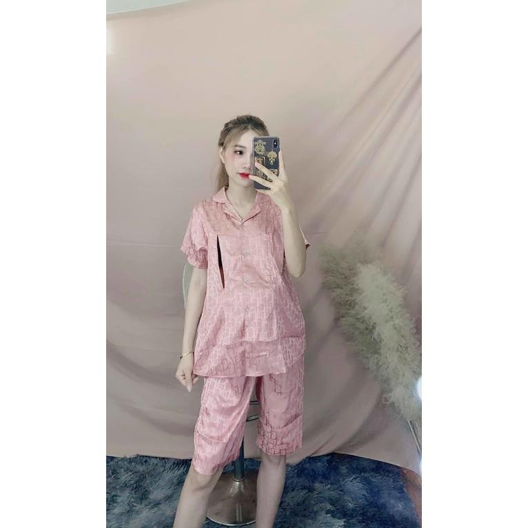Bộ bầu mặc nhà mùa hè chất mát có khóa sau sinh - Đồ bộ bầu mặc được sau sinh