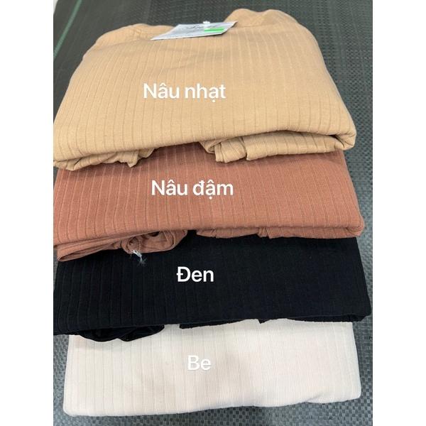 Váy len xuông len gân bo tay hai màu đen - nâu