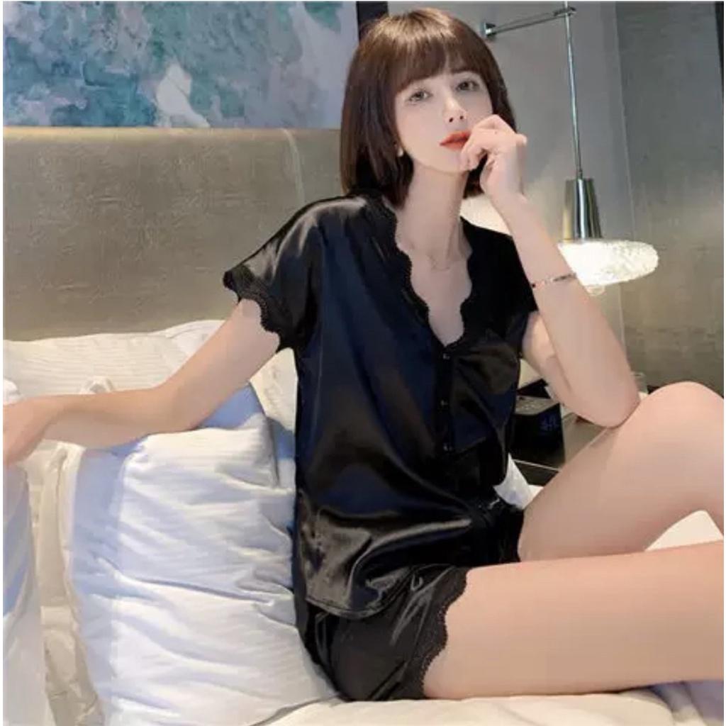 BỘ NGỦ PIJAMA LỤA - Đồ mặc nhà chất Latin trơn nhiều màu Cao cấp Chất đẹp Đường may chuẩn - Hàng cộc quần dài, đùi