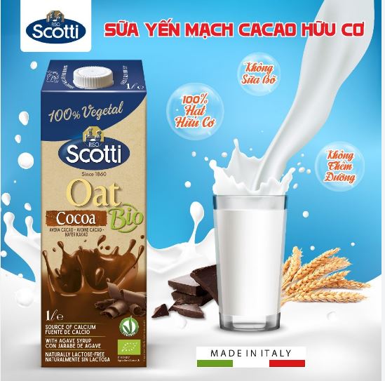 Date 05/25  Sữa Yến Mạch Cacao Riso Scotti - Oat Cocoa Drink 1L
