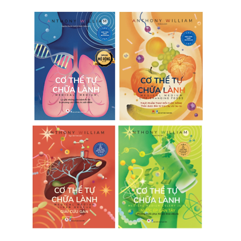 Combo 4 cuốn: Cơ Thể Tự Chữa Lành - Cuốn 1 mở rộng/Thực Phẩm Thay Đổi Cuộc Sống/Giải Cứu Gan/Nước Ép Cần Tây