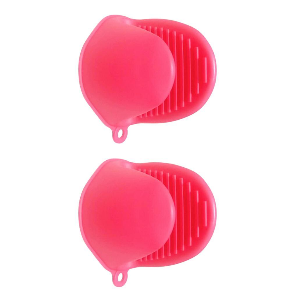 2 Pairs Silicone Pot Holder Mini Oven Mitts Gloves Insulation Kitchen Tools