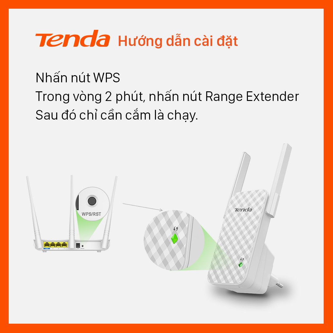 Hình ảnh Bộ kích sóng Wifi Tenda A9 Chuẩn N 300Mbps - Hàng Chính Hãng