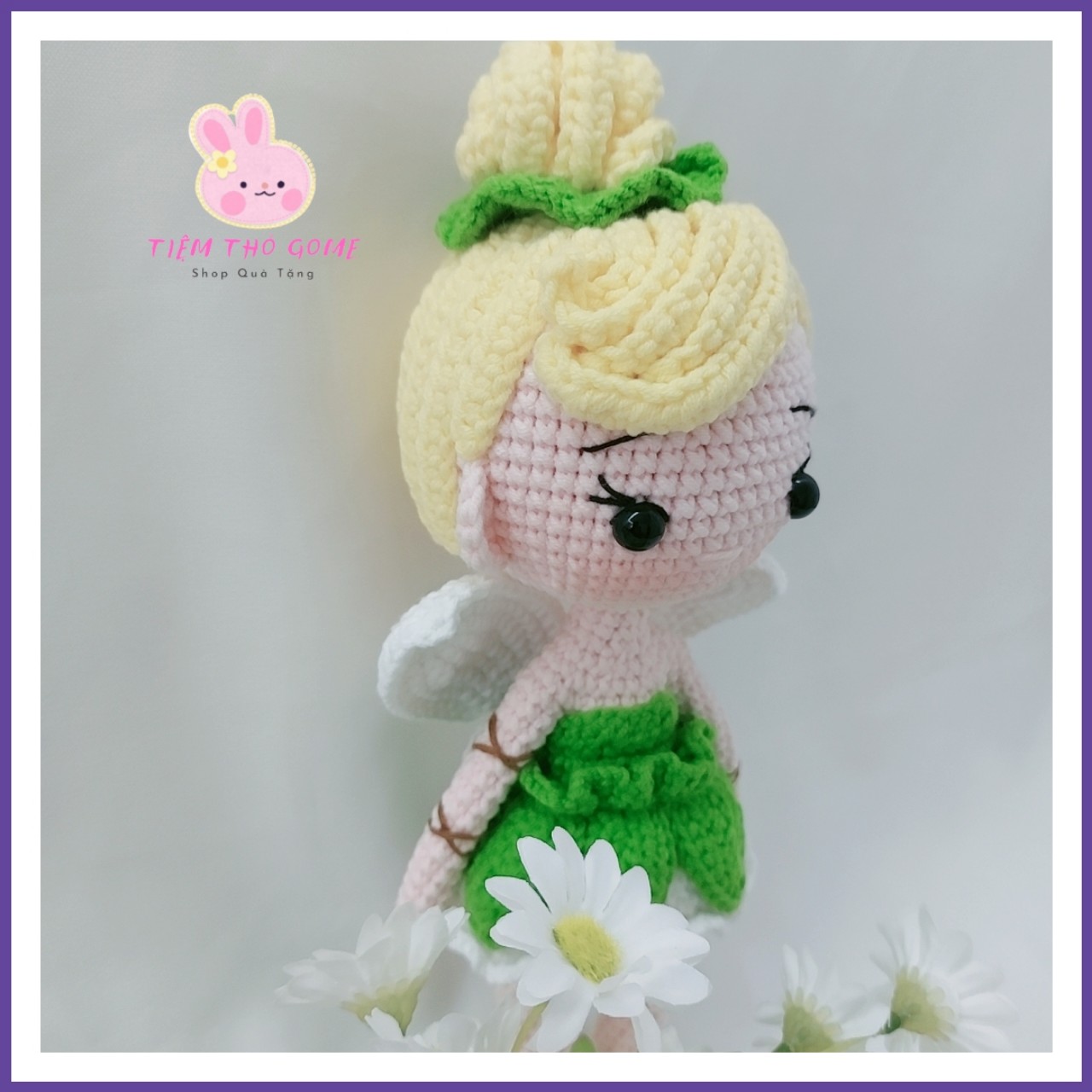 Búp bê nhồi bông, búp bê len móc handmade, Nàng tiên Tinker Bell , quà tặng cho bé