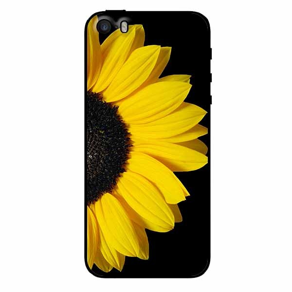 Ốp lưng in cho Iphone 5/ 5s/ 5se Hoa Hướng Dương Nền Đen