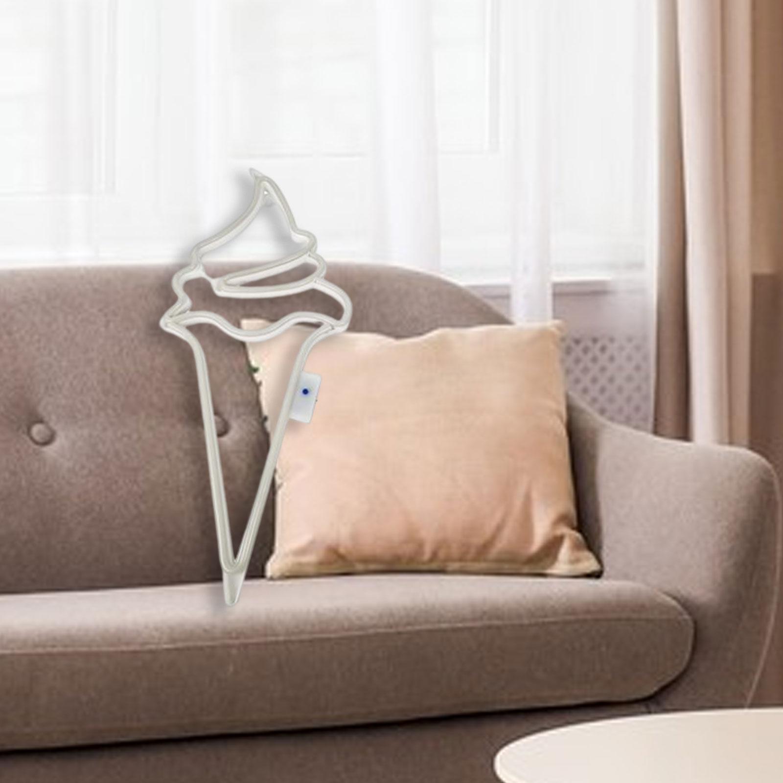 Ice Cream Neon Sign Lights 8 Light Modes Wall Hanging Decor Outdoor