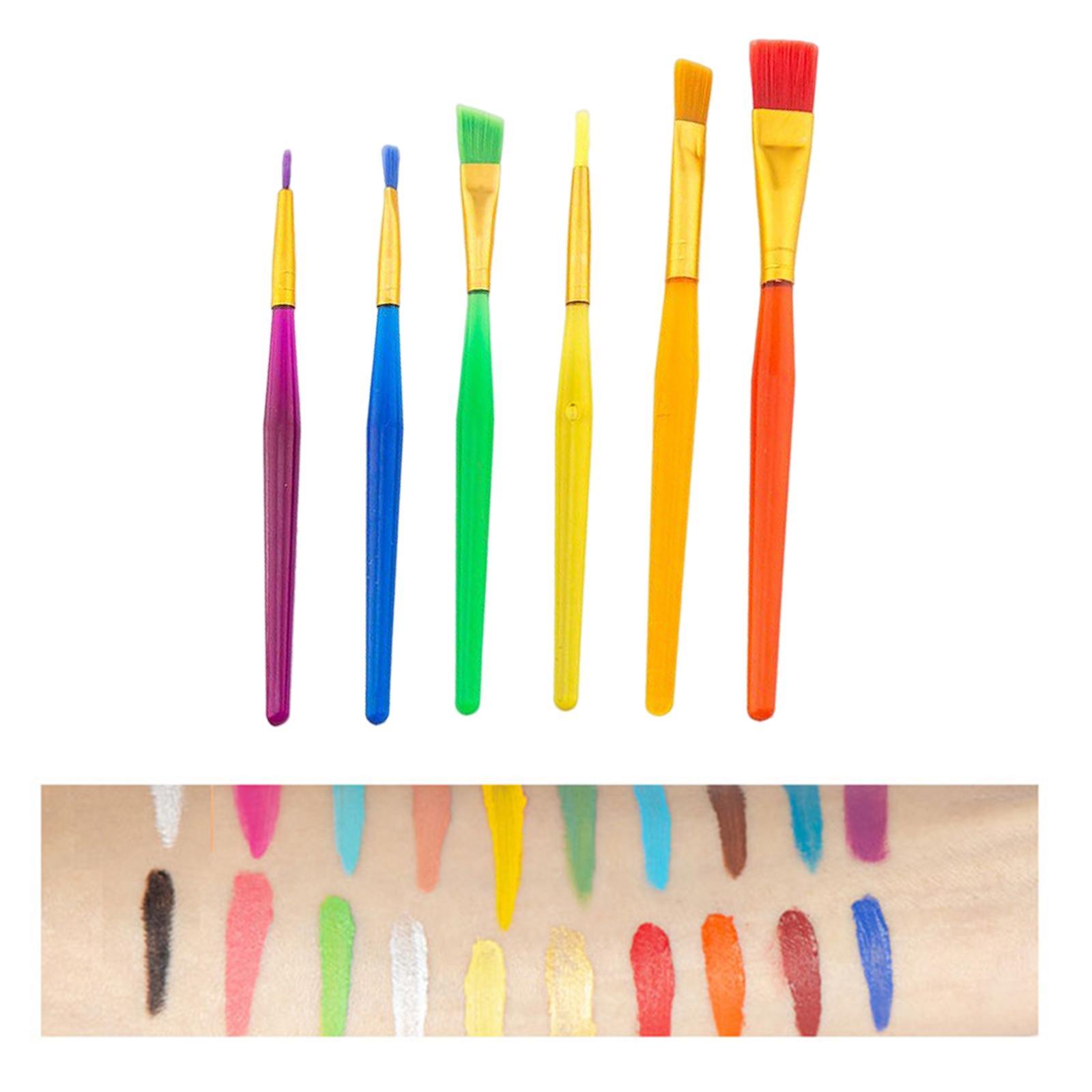 6Pcs Paint Brushes Set Acrylic Oil Watercolor Painting Body Painting Brushes