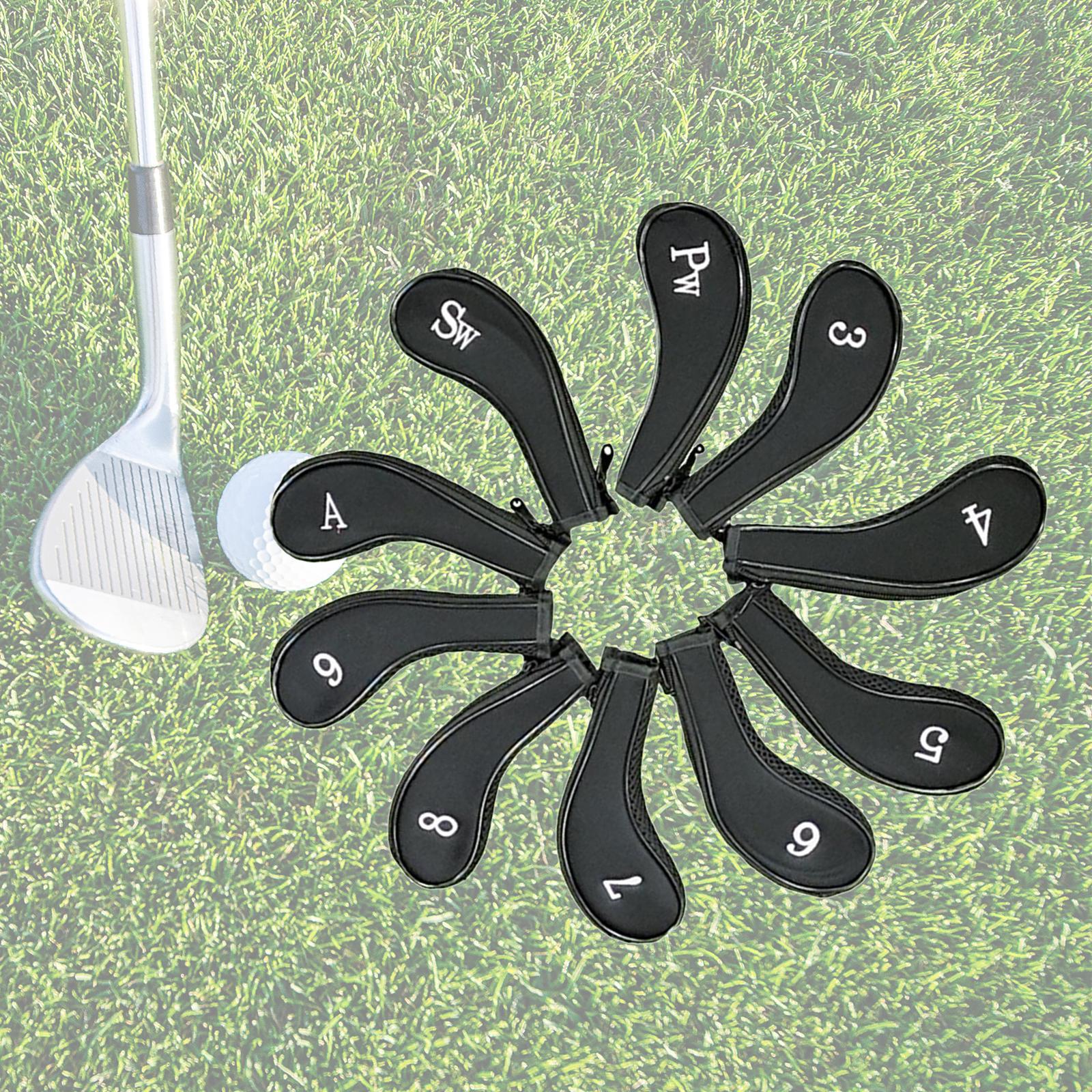 10Pcs Golf Iron Covers Set Golf Club Headcover Sleeve Training Equipment