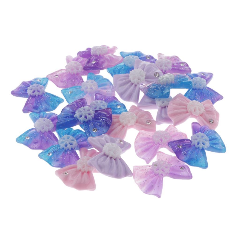 20 Pcs Colorful Bowknot Flatback Cabochon Phone Case DIY Decor