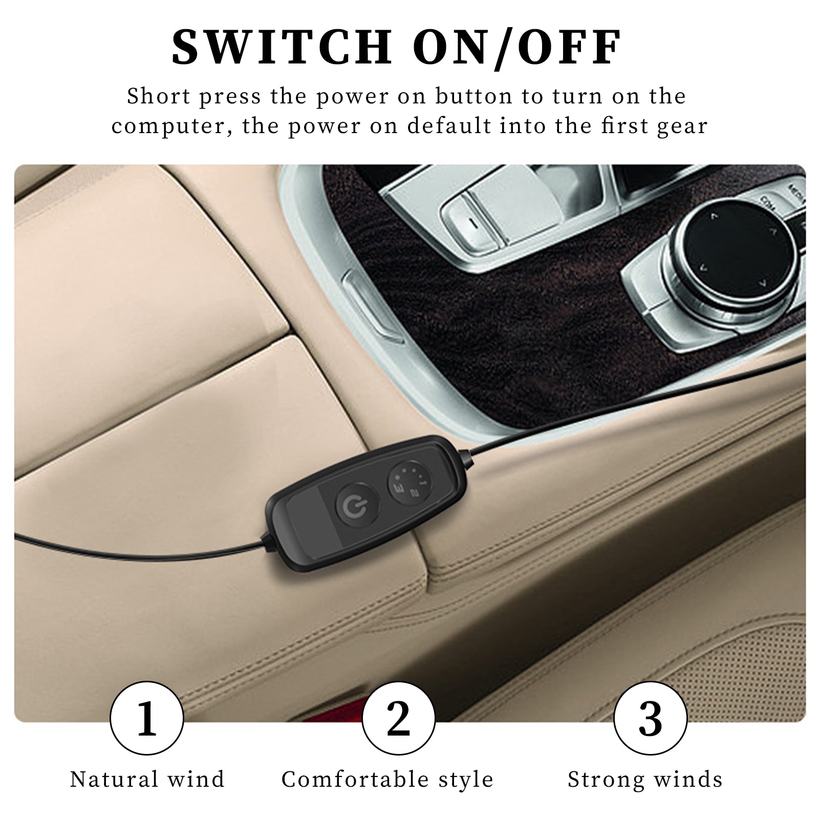 Quạt lưng ghế xe hơi Cooling MEMO Portable Car Seat Fan Front Rear Seat Air Circulation Fan