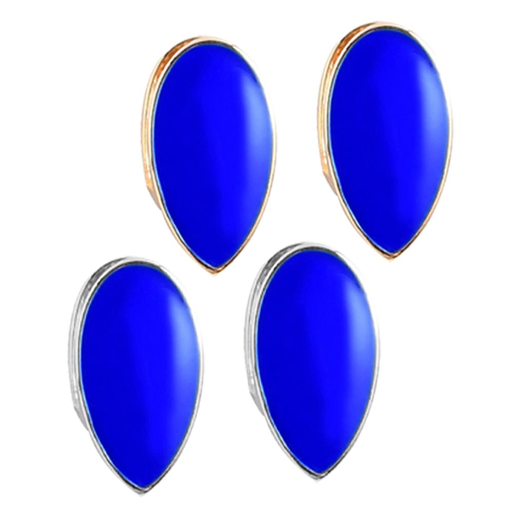 2 Pieces Blue Sharp Fang Teeth Halloween Cosplay Grills Gold Plated