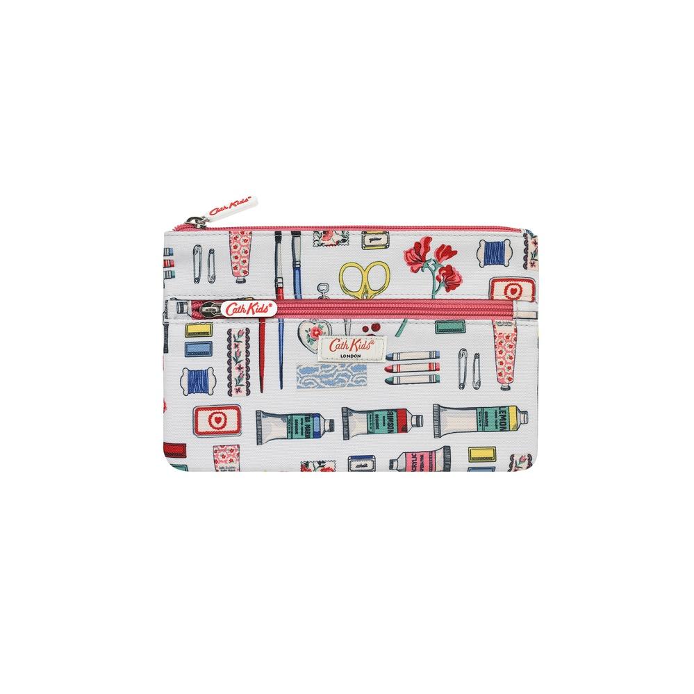 Cath Kidston - Ví đựng bút/Kids Double Zip Pencil Case - Artist Curator - Lilac -1041071