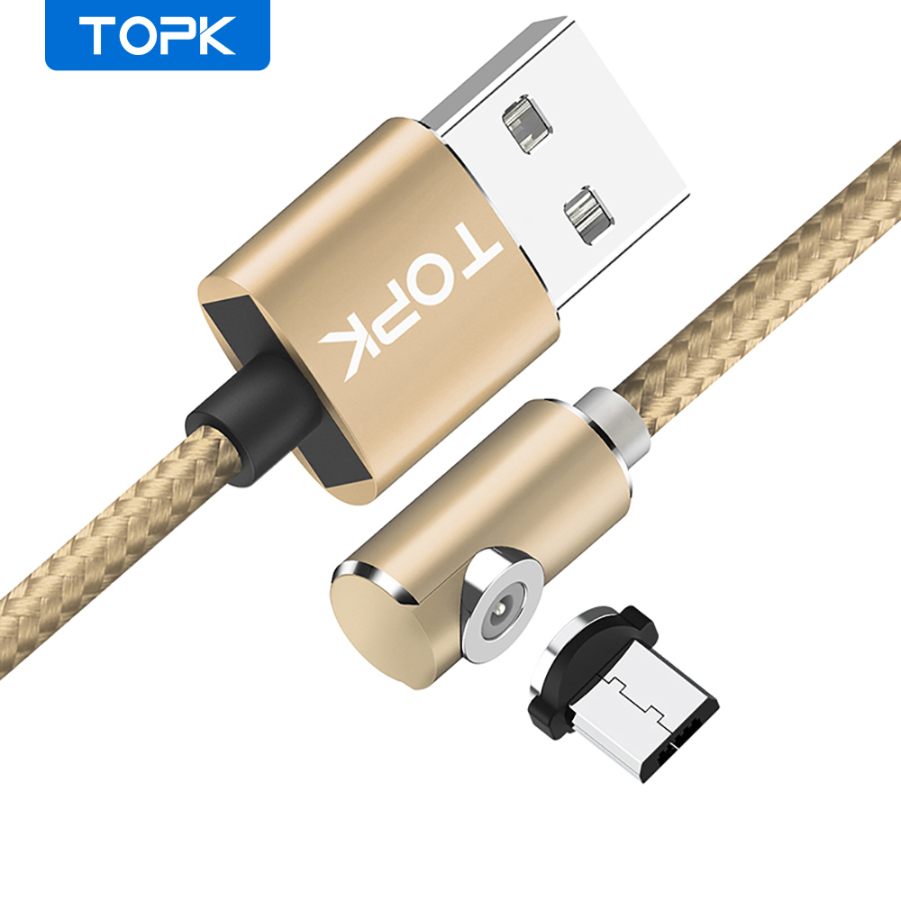 Cáp sạc nam châm TOPK AM51 USB to Micro Cáp Sạc Cho Điện Thoại Di Động Samsung Xiaomi Huawei - Hàng chính hãng
