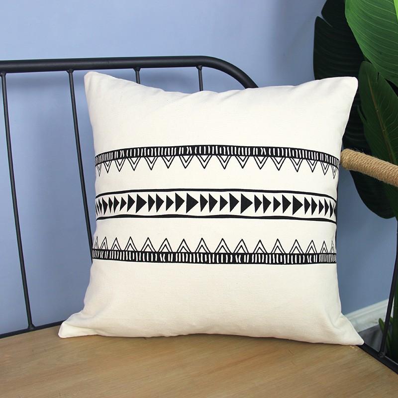 Vỏ Gối Tựa Lưng Canvas In Màu Phong Cách Scandivi PV9874