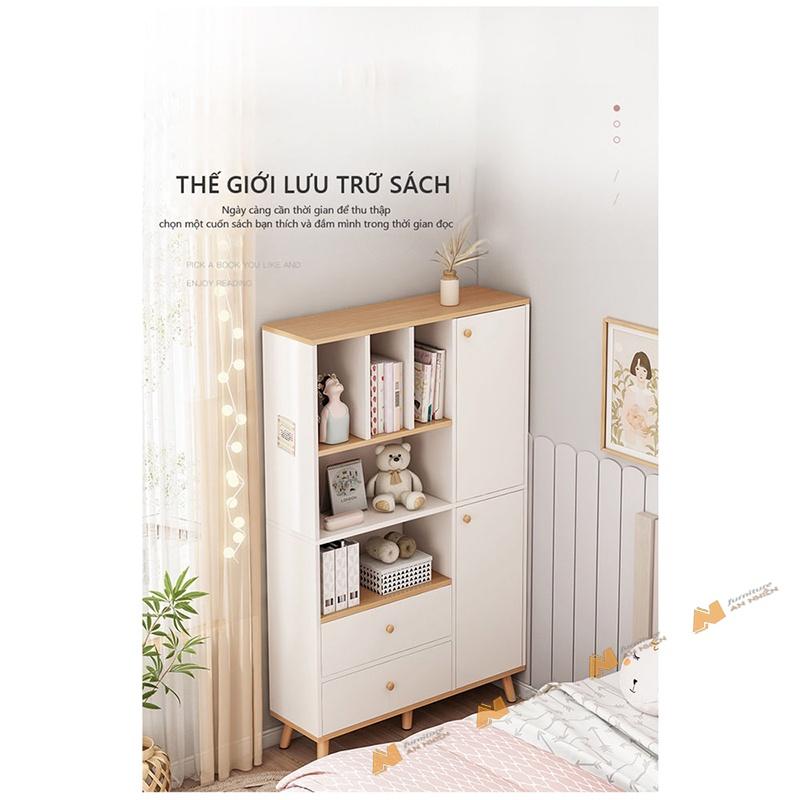 Made in VN Tủ sách kết hợp tủ để đồ cho bé tiện lợi gỗ mdf 17mm công ty Mộc Phát độ bền trên 30 năm A025