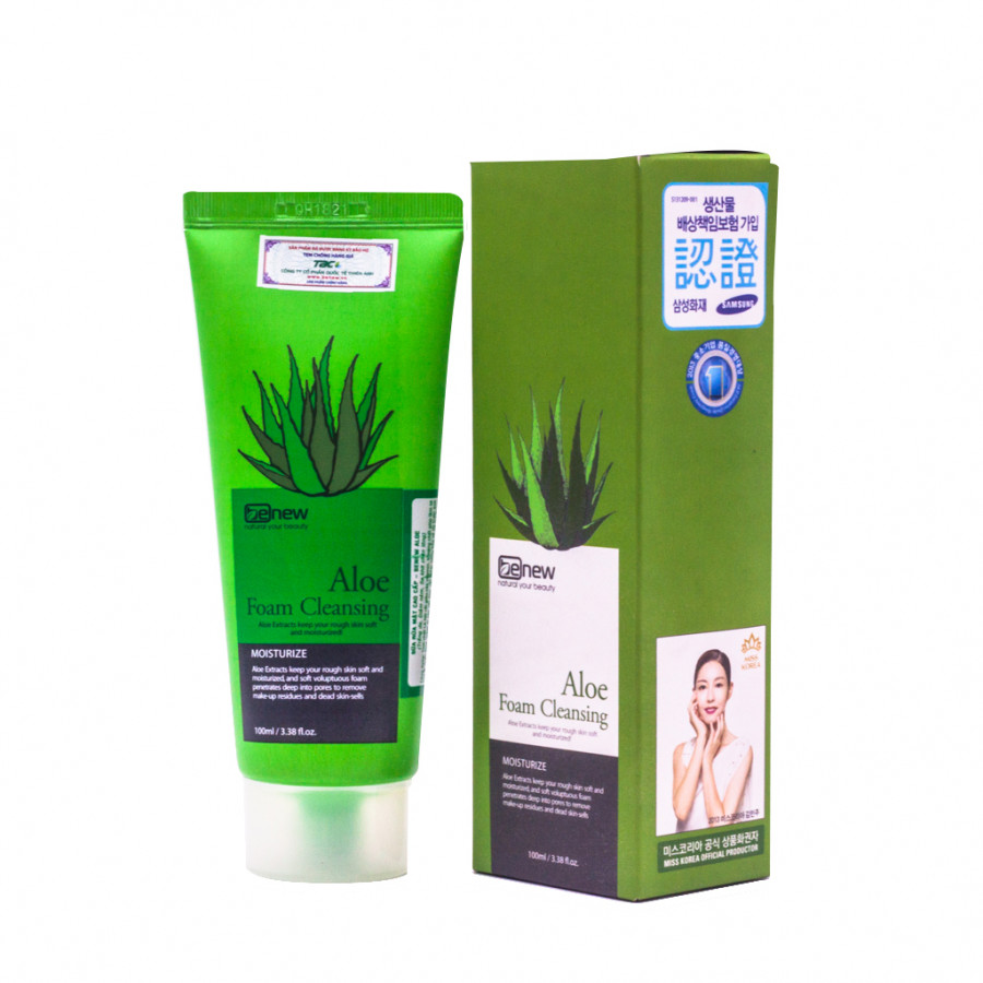 Sữa rửa mặt trắng sáng da cao cấp Hàn Quốc Benew Aloe Foam Cleansing tinh chất Lô Hội (100ml) – Hàng Chính Hãng