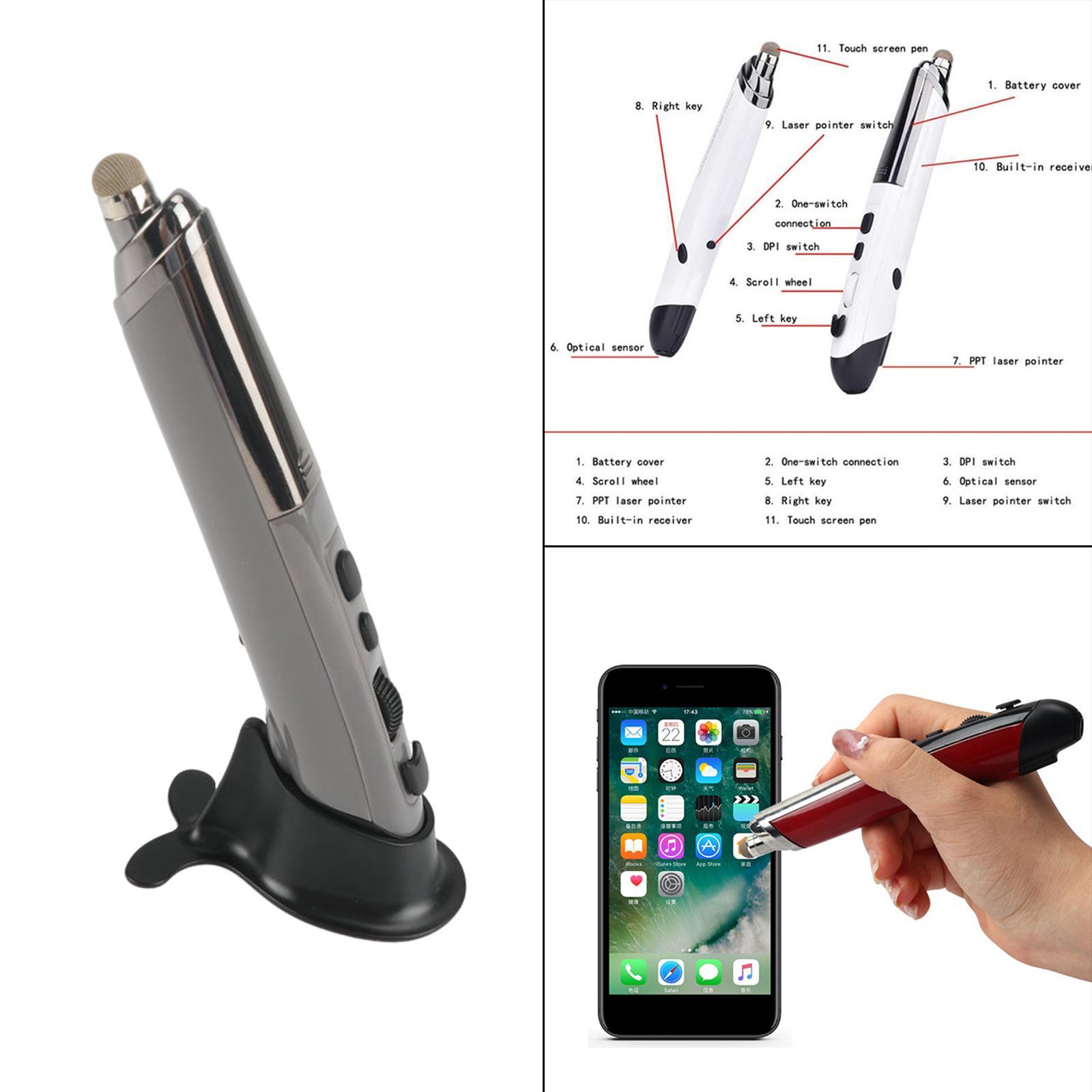 2x 2.4G Wireless Optical USB Touch-Pen Mouse 1600DPI Mouse Pen