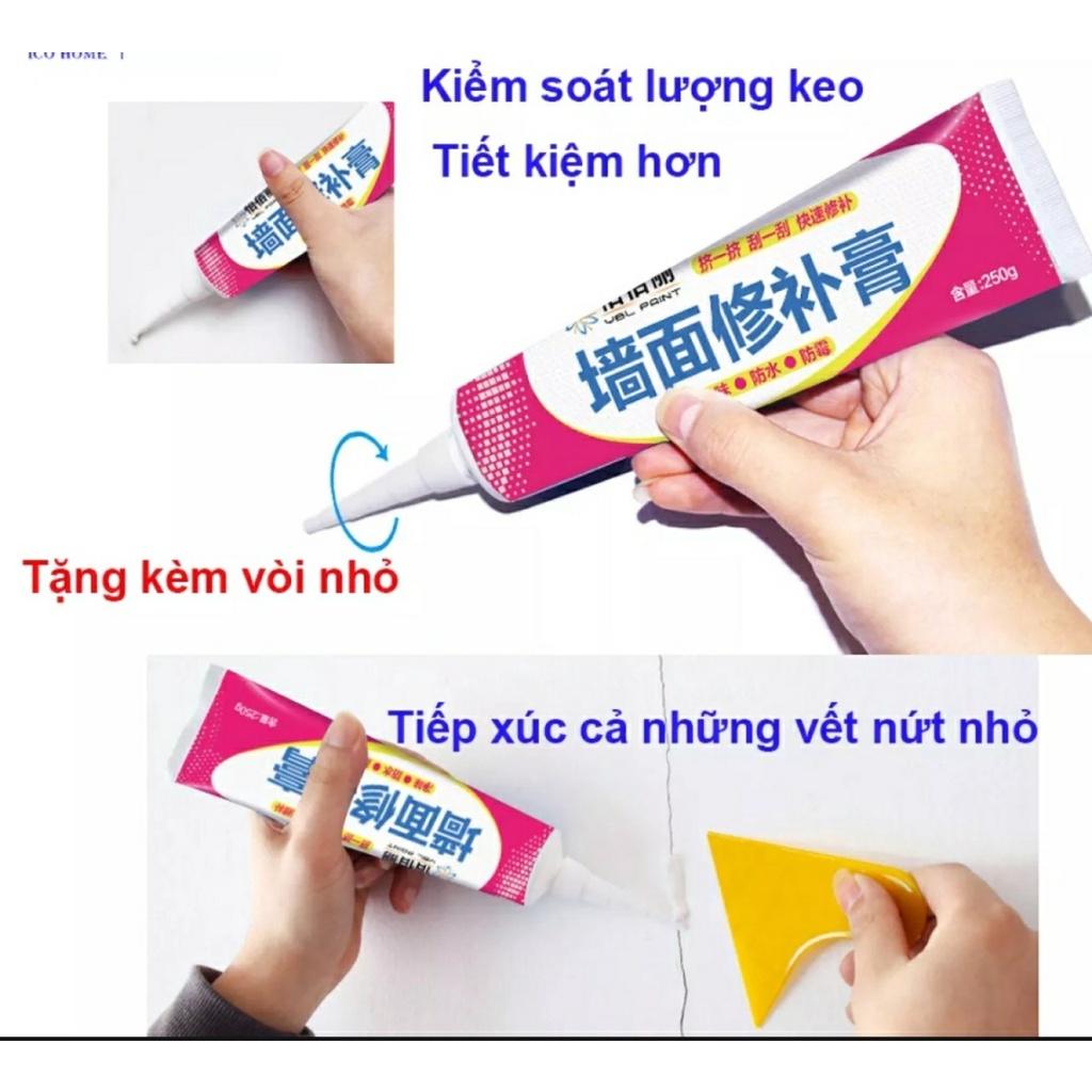 Kem Vá Tường Keo Trám Tường Đa Năng Che Vết Nứt Tường Tuýp Màu Cam.