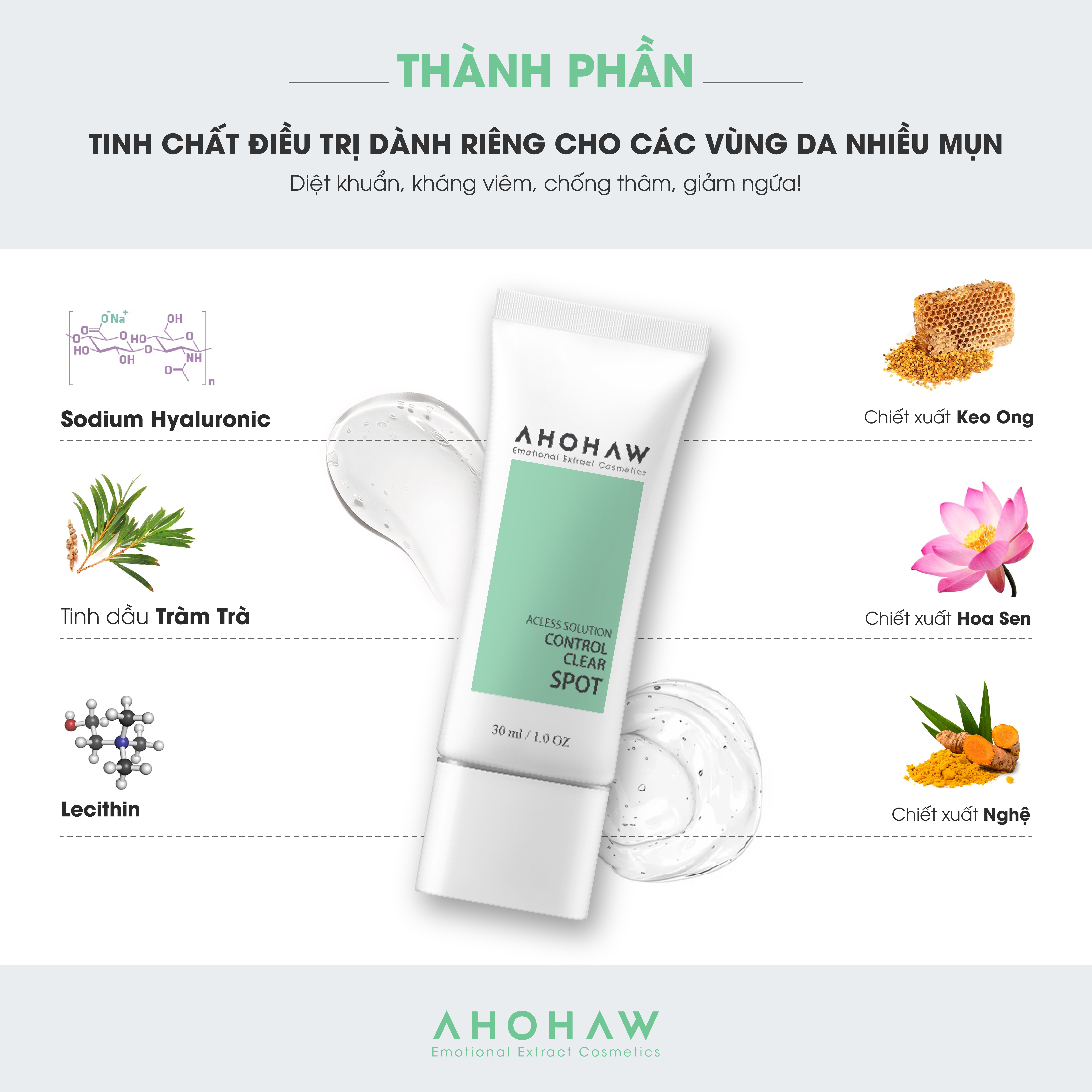 Tinh Chất Chấm Mụn Ahohaw Acless Solution ( 30ml ) - Hàng Chính Hãng