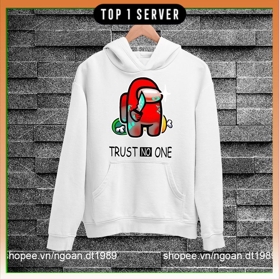 Áo Hoodie In Hình A M U TRUST NO ONE 2 Màu Đen Và Trắng Chất Nỉ Dầy Dặn