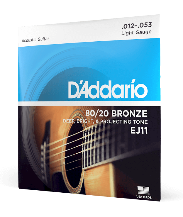 Bộ dây đàn Guitar Acoustic - D'Addario EJ11 - 80/20 Bronze, Light Gauge .012-.053 - Hàng chính hãng