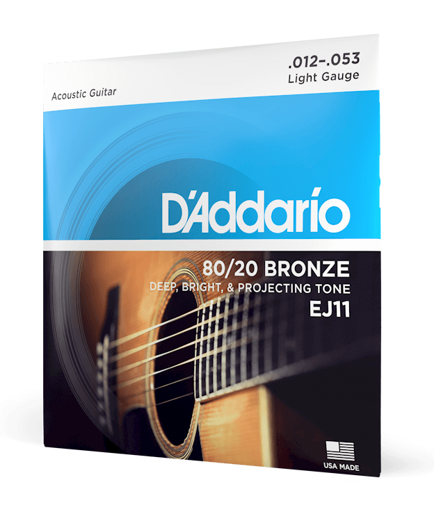 Bộ dây đàn Guitar Acoustic - D'Addario EJ11 - 80/20 Bronze, Light Gauge .012-.053 (12-53) - Hàng chính hãng