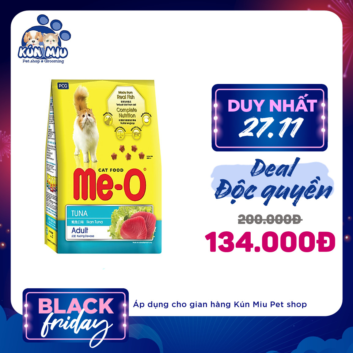 Thức ăn mèo ME-O 350g