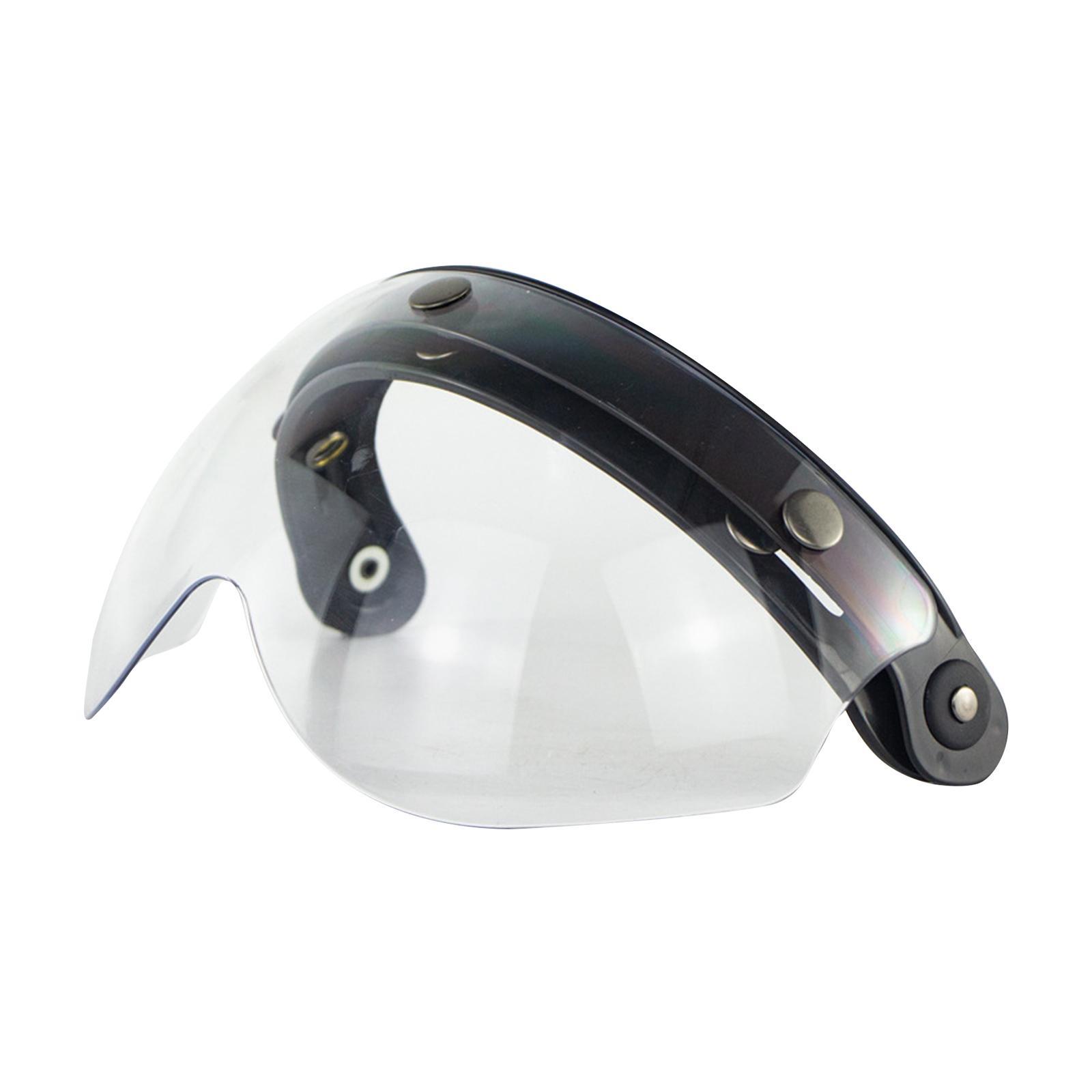 Down Visor Lens Replace for 3 Button Motorcycle Helmets Open Face Clear