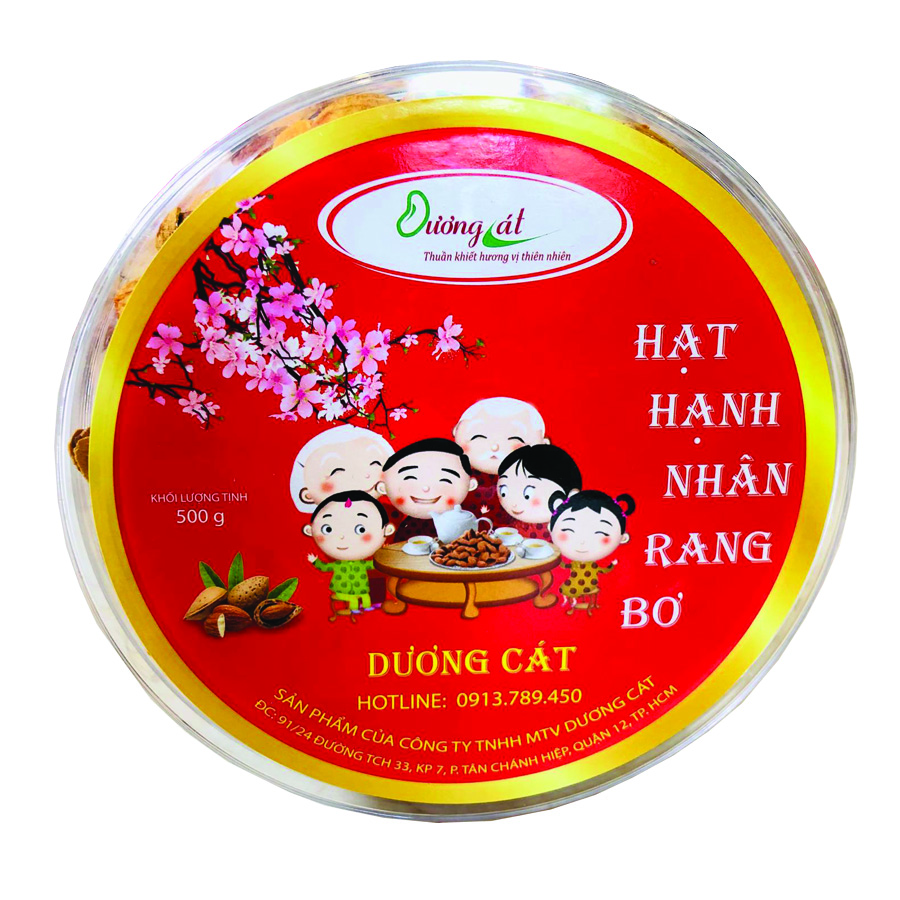 Hộp hạt hạnh nhân rang bơ Dương Cát 500g