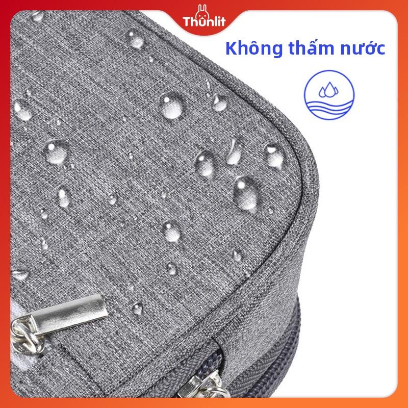 Túi Đựng Bút Chì Màu Xám Dung Tích Lớn Có 2 Ngăn Và 1 Ngăn Đựng Bút Dành Cho Nam Nữ