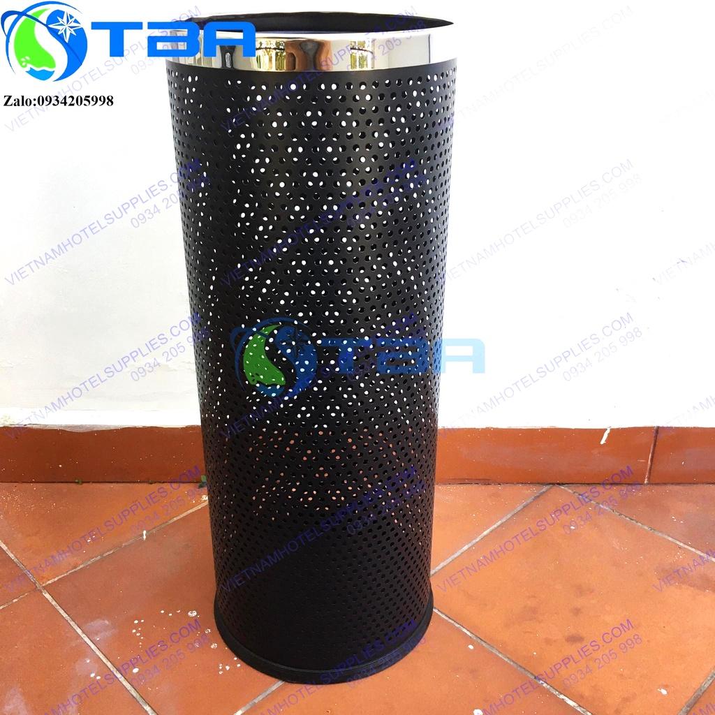 Sọt dù viền inox màu trắng,thân màu đen nhập khẩu cao cấp