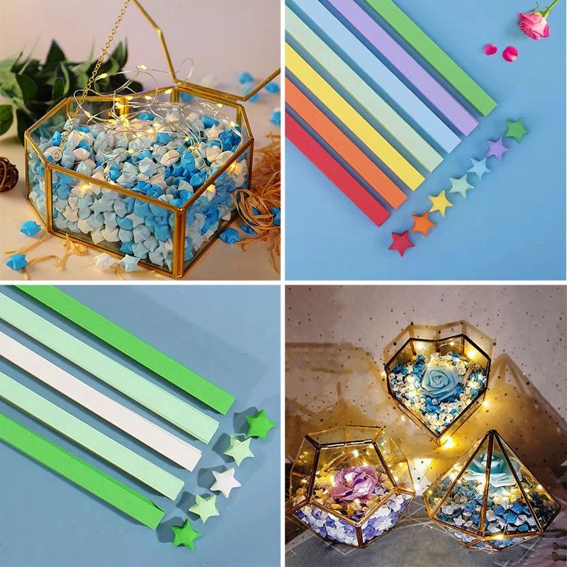 Set 540 Giấy Xếp Sao Origami Họa Tiết Hoạt Hình Nhiều Màu Sắc