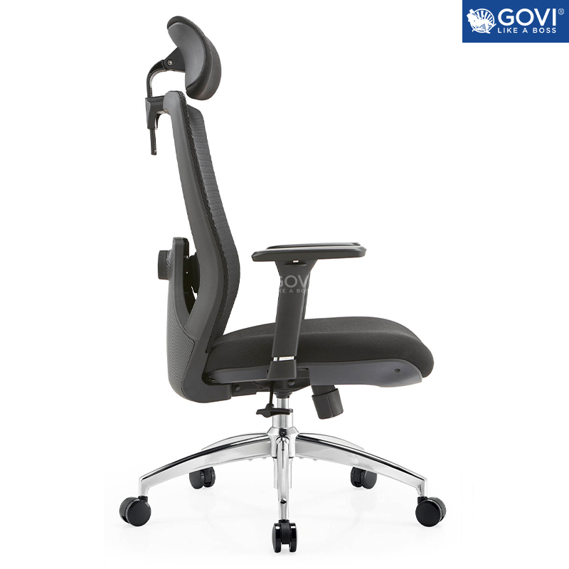 Ghế công thái học Ergonomic GOVI Como C610A - Tay ghế 3D, đệm mút đàn hồi tốt, lưng lưới thoáng mát, thiết kế trẻ trung