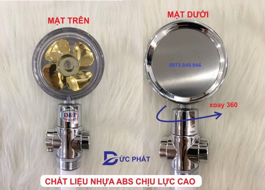 Vòi sen phun nước siêu đẹp hàng loại 1, vòi sen cánh quạt tăng áp trẻ con người lớn đều thích