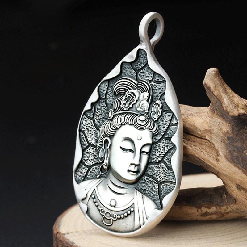 Mặt dây chuyền hình phật bà quan âm bạc