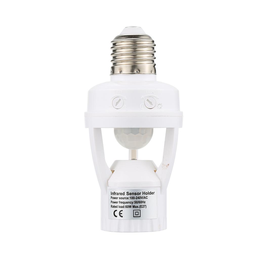 Giá Đỡ Bóng Đèn Led E27 Cảm Biến Chuyển Động Hồng Ngoại Pir