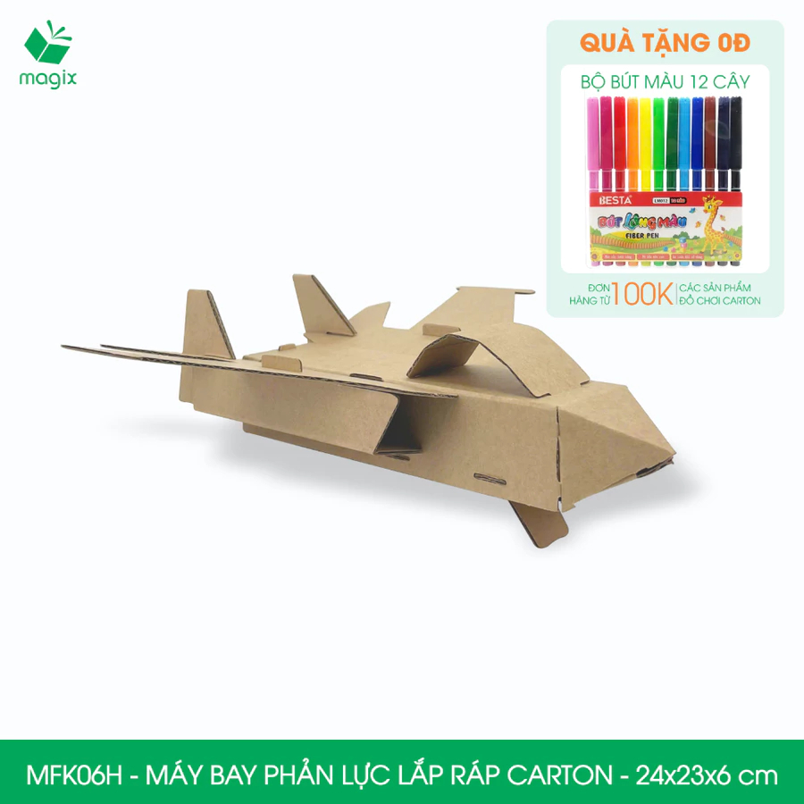 MFK06.CB01 - Combo 4 đồ chơi lắp ghép mô hình 3D giấy carton - xe tăng, tàu chiến, máy bay, trực thăng