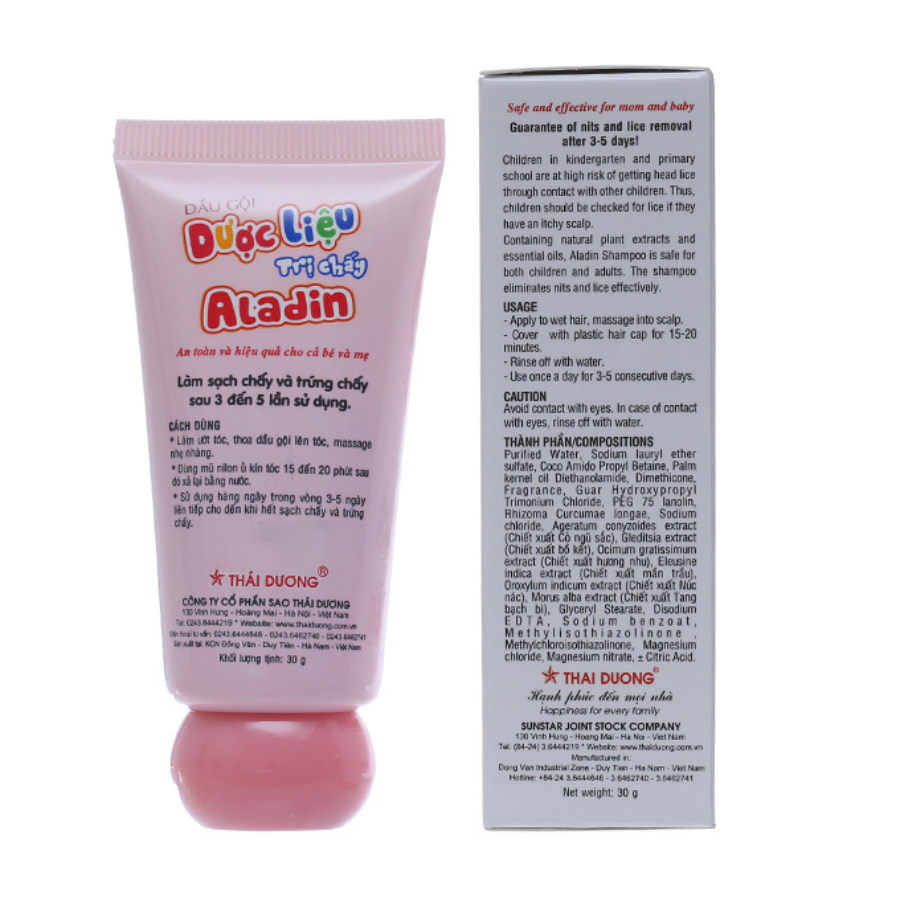 Dầu Gội Dược Liệu Hỗ Trợ Trị Chấy Aladin (30g)