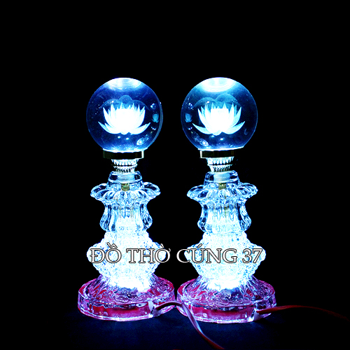 CẶP ĐÈN THỜ LED PHA LÊ TRÁI CHÂU TỰ ĐỘNG CHUYỂN MÀU