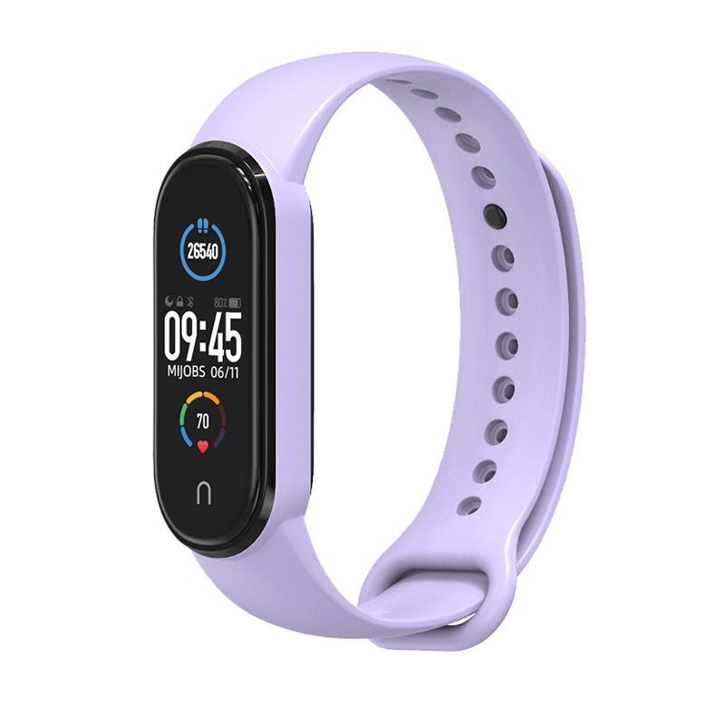 Dây đeo thay thế cho Xiaomi Miband 5 nhựa dẻo TPU Trơn nhiều màu Mijobs - Hàng Nhập Khẩu