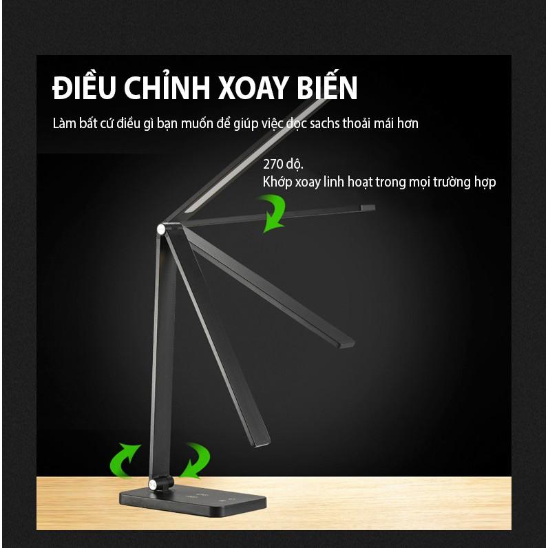 Hình ảnh Đèn LED Để Bàn Chống Cận Công Tắc Cảm Ứng 3 Chế Độ Sáng Tích Hợp Sạc Không Dây Cho Điện Thoại 5W MT-856