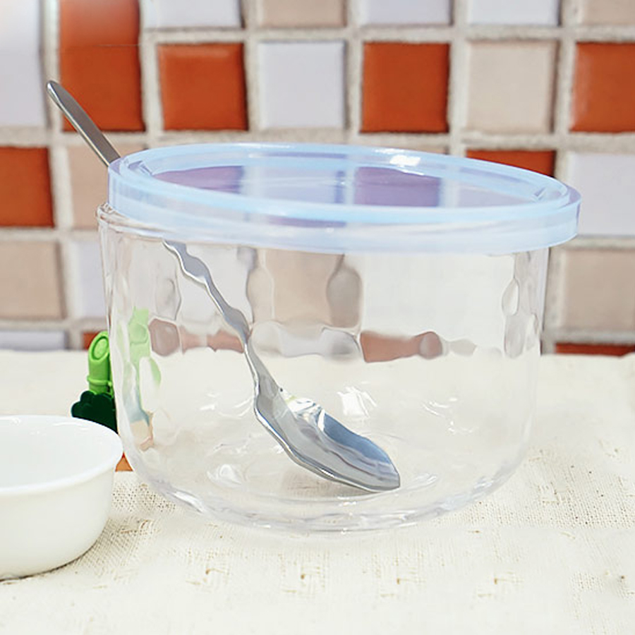 Bộ 3 hộp đựng có nắp màu xanh bằng thủy tinh kim cương thiết kế sang trọng - Hàng nội địa Nhật