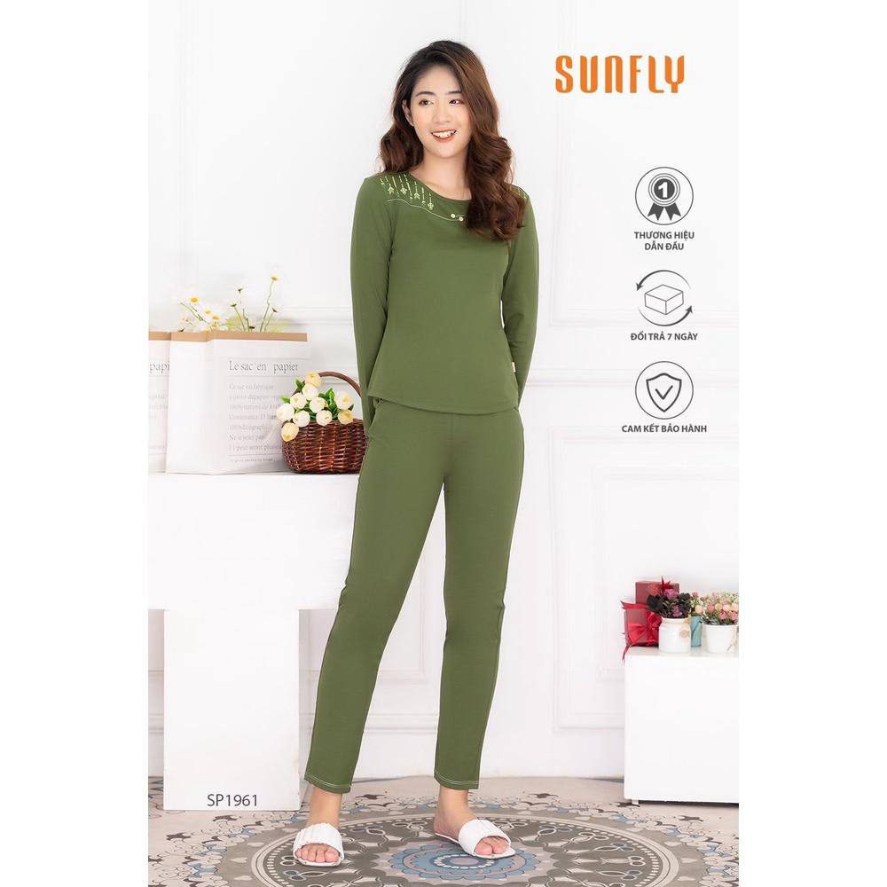 SP1961 ĐỒ BỘ MẶC NHÀ COTTON ÁO DÀI QUẦN DÀI