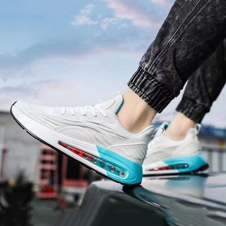 Giày Thể Thao Nam GEMI - Giày Sneaker Màu Xanh Trắng Đế cao, Thoáng Khí Chạy Bộ Thoải Mái - G5533