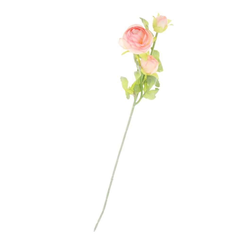 3-head Artificial Silk Flower Victoria Rose Wedding Bouquet DIY Decor