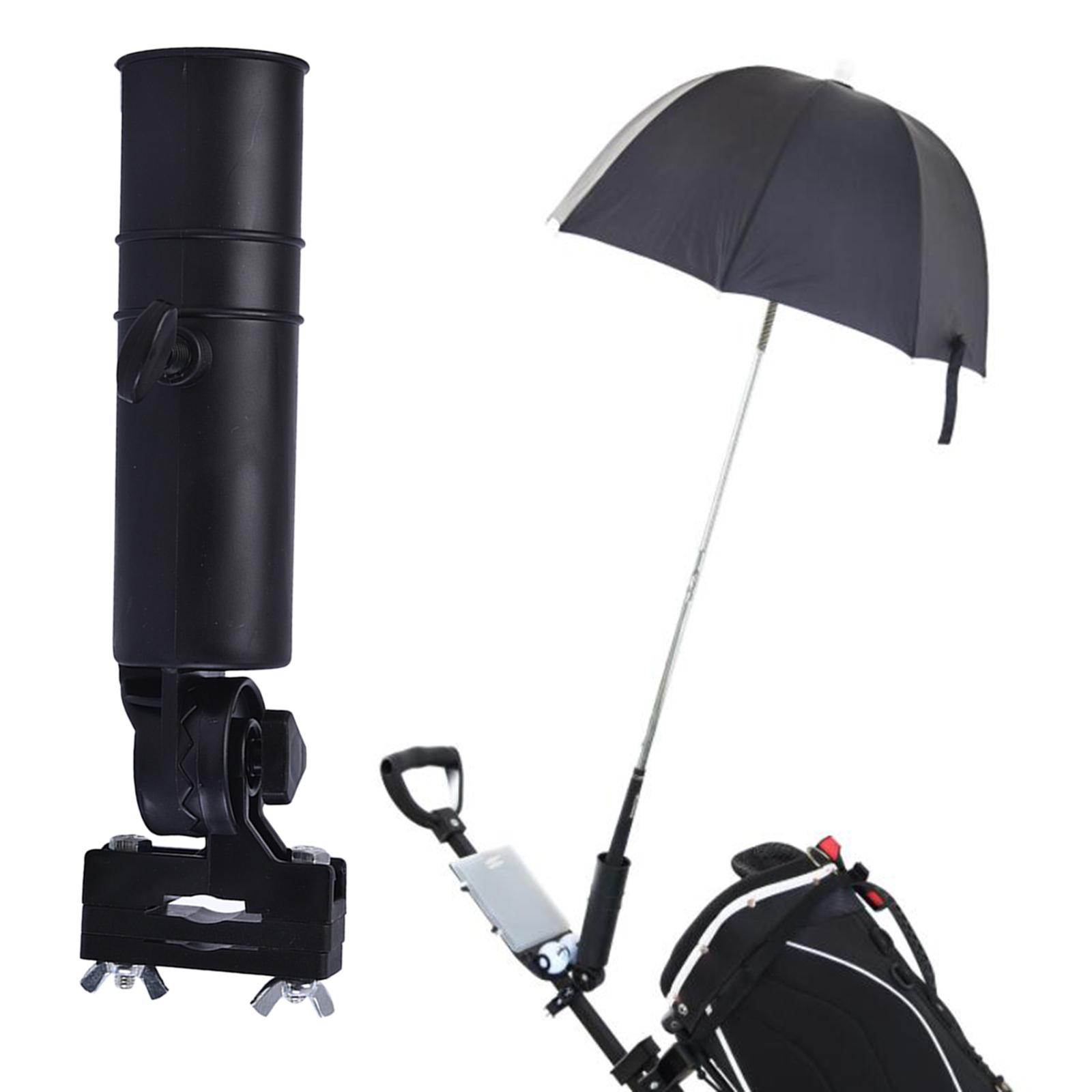 Golf Trolley Umbrella Holder Universal Golf Cart Umbrella Stand Mount for Golf Cart Handles, Plastic