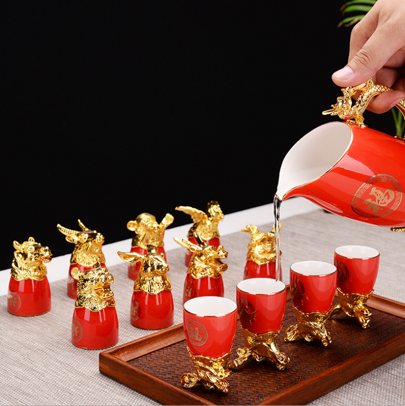 Bộ 12 ly rượu hình con giáp SIÊU ĐẸP, làm quà tặng cho bạn bè hoặc người thân