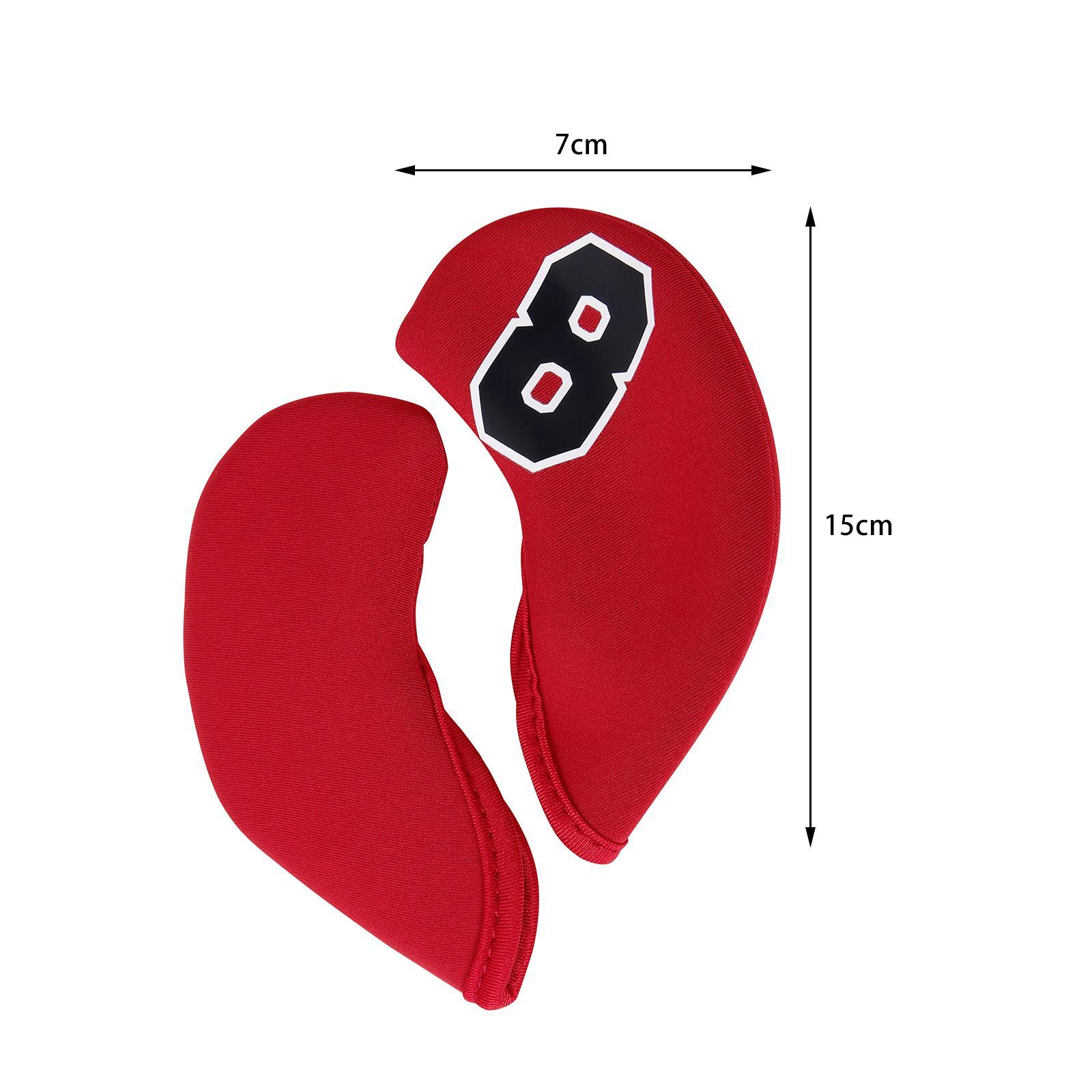 10 Pieces Golf Iron Head Covers Golf Wedges Headcovers Neoprene Protection Golf Club Head Covers for Training Equipment Golfers